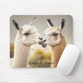 Fun Gift für Paare Verlobt Kissing Llamas Mousepad (Mit Mouse)