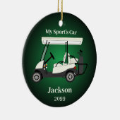 Fun Gift für seinen Golfer Golf Cart Keramik Ornament (Rechts)