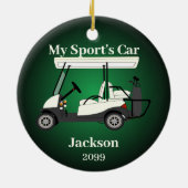 Fun Gift für seinen Golfer Golf Cart Keramik Ornament (Hinten)