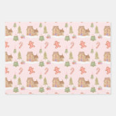 Fun Gingerbread Candy Town Winter Scene Pattern Geschenkpapier Set (Vorderseite 2)