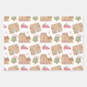 Fun Gingerbread Candy Town Winter Scene Pattern Geschenkpapier Set (Vorderseite)