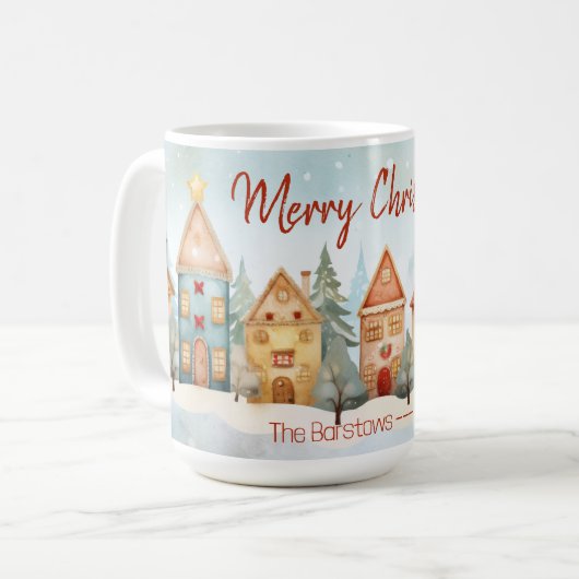 Fun Gingerbread Houses Weihnachtsfeiern Tasse (Vorderseite Links)