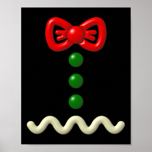 Fun Gingerbread Man Costume Halloween-Geschenk Poster (Vorne)