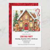 Fun Gingerbrew House Weihnachtsfest Party Feiertagskarte (Vorne/Hinten)