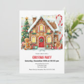 Fun Gingerbrew House Weihnachtsfest Party Feiertagskarte (Stehend Vorderseite)