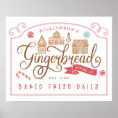 Fun Gingerbrot Bäckerei Co Personalisiert Familien Poster (Vorne)