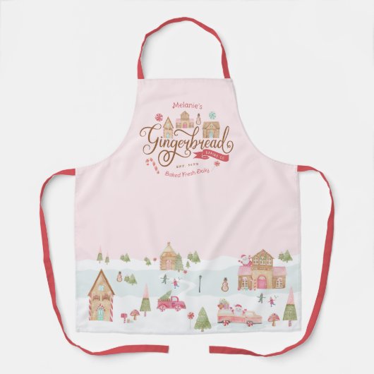 Fun Gingerbrot Bäckerei Co Personalisiert Familien Schürze (Vorderseite)