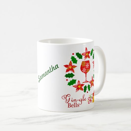Fun Gingle Bells Weihnachtsfeiertag Kaffeetasse (VorderseiteRechts)