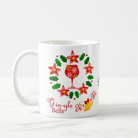 Fun Gingle Bells Weihnachtsfeiertag Kaffeetasse (Links)