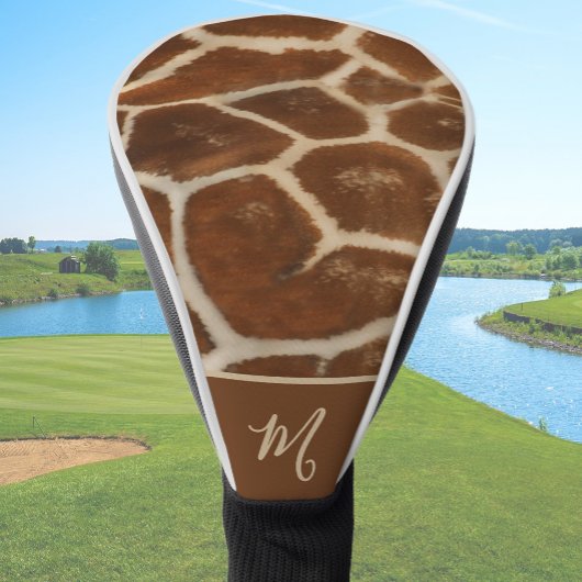 Fun Giraffe Custom Name Animal Print Golf Headcover