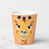 Fun giraffe Face Safari Wilder Dschungel Geburtsta Pappbecher (Vorderseite)