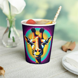 Fun giraffe Face Safari Wilder Dschungel Geburtsta Pappbecher