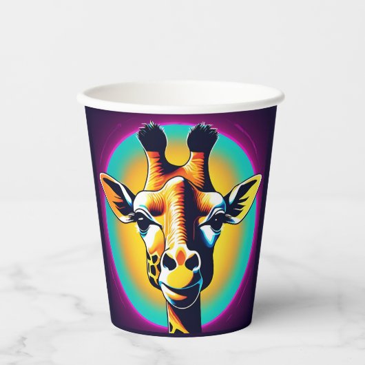 Fun giraffe Face Safari Wilder Dschungel Geburtsta Pappbecher (Vorderseite)