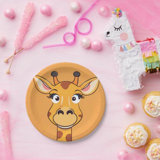 Fun giraffe Face Safari Wilder Dschungel Geburtsta Pappteller (Party)
