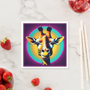 Fun giraffe Face Safari Wilder Dschungel Geburtsta Serviette