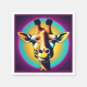 Fun giraffe Face Safari Wilder Dschungel Geburtsta Serviette (Vorderseite)