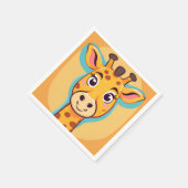 Fun giraffe Face Safari Wilder Dschungel Geburtsta Serviette (Ecke)
