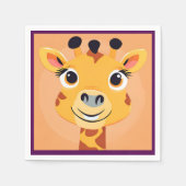 Fun giraffe Face Safari Wilder Dschungel Geburtsta Serviette (Vorderseite)