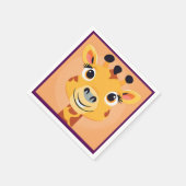 Fun giraffe Face Safari Wilder Dschungel Geburtsta Serviette (Ecke)