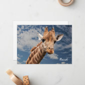 Fun Giraffe Foto Mitteilungskarte (Vorderseite/Rückseite Beispiel)