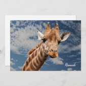 Fun Giraffe Foto Mitteilungskarte (Vorne/Hinten)