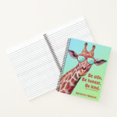 Fun Giraffe Inspiration Zitat Emerson Albern sein  Notizblock (Innenseite)