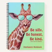 Fun Giraffe Inspiration Zitat Emerson Albern sein Notizblock (Vorderseite)