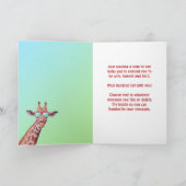 Fun Giraffe Motivierend sei Albern Emerson Quote Karte (Innenseite)