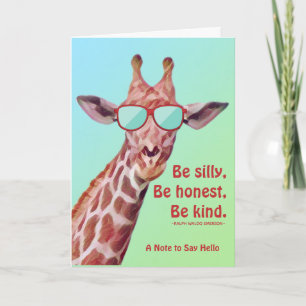 Fun Giraffe Motivierend sei Albern Emerson Quote  Karte