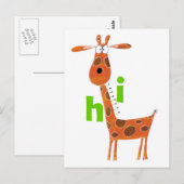 Fun Giraffe Postkarte (Vorne/Hinten)