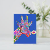 Fun Giraffe Sonnenblumenfarben Postkarte (Stehend Vorderseite)