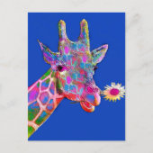 Fun Giraffe Sonnenblumenfarben Postkarte (Vorderseite)