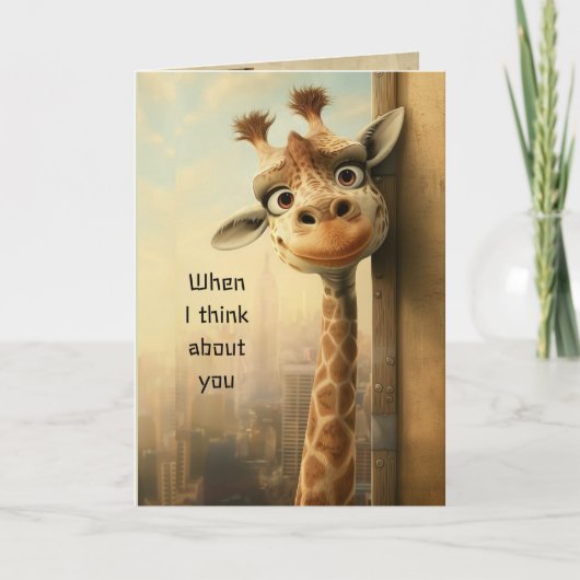 Fun Giraffe Tierische Liebe Sie Spaß Karte (Vorderseite)