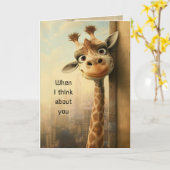 Fun Giraffe Tierische Liebe Sie Spaß Karte (Gelbe Blume)