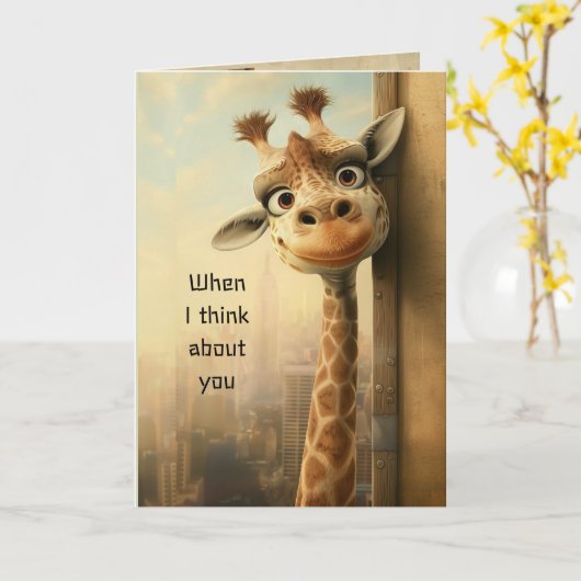 Fun Giraffe Tierische Liebe Sie Spaß Karte (Gelbe Blume)