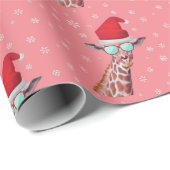 Fun Giraffe tragen Sonnenbrille und Weihnachtsmann Geschenkpapier (Rolleneckpunkt)