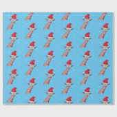 Fun Giraffe tragen Sonnenbrille und Weihnachtsmann Geschenkpapier (Flach)