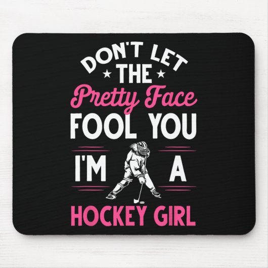 Fun Girl Hockey Geschenk für Frauen Kinder Eishock Mousepad (Vorne)