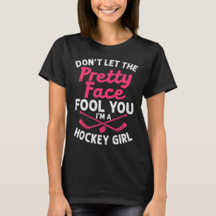 Fun Girl Hockey Geschenk für Frauen Kinder Eishock T-Shirt