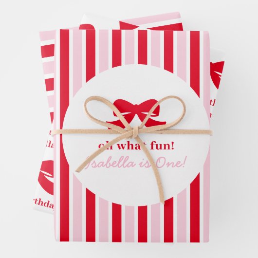 Fun Girl Oh What Fun Happy Birthday Geschenkpapier Set (Beispiel)