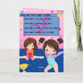 Fun Girls Gymnastik Word Search Happy Birthday Karte (Rückseite)
