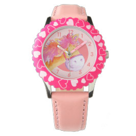 Fun Girls pony art pink Armbanduhr