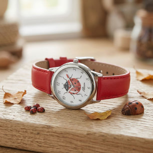 Fun Girls red Ladybug Kinder Armbanduhr