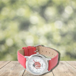 Fun Girls red Ladybug Kinder Armbanduhr<br><div class="desc">Niedliche moderne Mädchenuhr mit rotem Ladybug in Aquarell. Es ist sehr einfach,  mit Ihren persönlichen Daten zu personalisieren.</div>