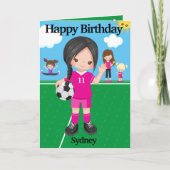 Fun Girls Soccer Sie sind ein unglaublich glücklic Karte (Vorderseite)