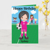 Fun Girls Soccer Sie sind ein unglaublich glücklic Karte (Gelbe Blume)