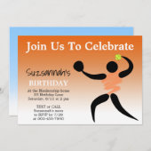 Fun Girls Softball Custom Geburtstagsparty Einladung (Vorne/Hinten)