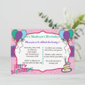 Fun Girly Birthday Einladung (Stehend Vorderseite)