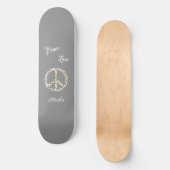 Fun Girly Boho Floral Peace Name Liebe Skateboard (Vorderseite)