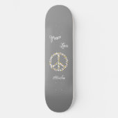 Fun Girly Boho Floral Peace Name Liebe Skateboard (Vorderseite)
